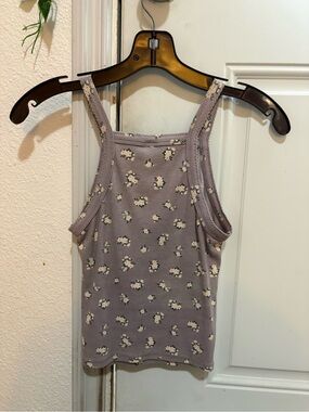 Target Lavender Floral Ribbed Tank Top